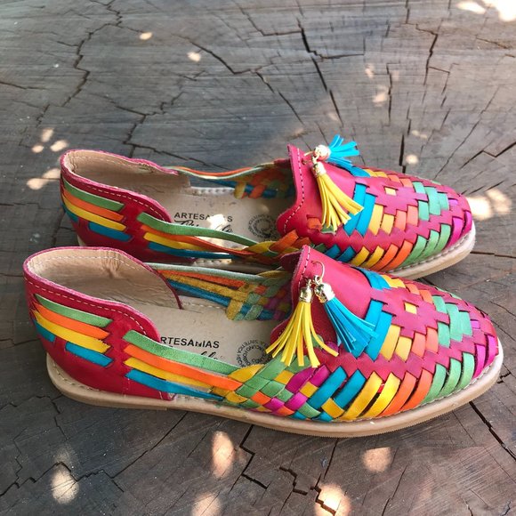 Original Mexican Pompom Huarache Tassel Sandals - Picture 3 of 5